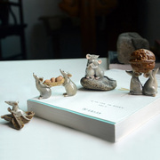 可爱小老鼠摆件创意微景观公仔动物树脂家居，装饰品生日礼物情人节