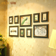 欧式相框墙组合创意美式复古挂墙沙发背景，照片墙装饰免打孔客厅