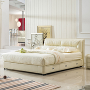 小户型气动床储物床真皮床1.5米软床皮艺床带抽屉榻榻米双人床