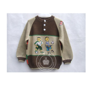 手工编织185#婴儿羊毛线衣/宝宝毛衣/男童线衫/儿童毛衣/童装
