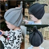 韩版女童秋冬季帽子男童西瓜帽，宝宝毛线加绒婴儿儿童尖尖帽潮亲子