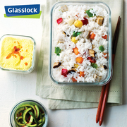 韩国glasslock三光云彩玻璃，饭盒便当盒玻璃，保鲜盒储物盒饭盒400ml