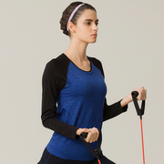 hosa浩沙瑜伽服秋季女士健身训练运动长袖上衣，修身显瘦t恤无胸垫