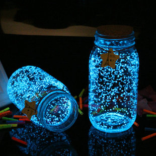 星空瓶夜光 许愿瓶木塞荧光沙玻璃瓶星星折纸透明漂流瓶成品礼物