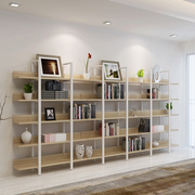 书架置物架简易客厅，创意隔板简约钢木书架组合展示书柜