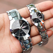 情侣手表一对钢带防水女士潮流，男士学生韩版时尚自动机械石英表