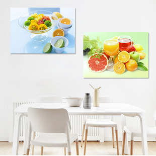 餐厅装饰画小清新水果现代简约墙壁画无框画单幅，创意个性餐厅挂画