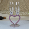 创意情侣高脚杯2个对杯礼盒，套装西式婚礼，粉色香槟杯小号敬酒杯