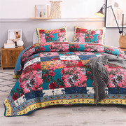 外贸出口美式双面纯棉，高档床盖三件套韩国绗缝被欧式床单四季通用