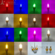led彩色灯泡E14小螺口尖泡拉尾蜡烛泡5W吊灯水晶灯超亮节能光源