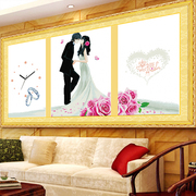 十字绣钟表线绣印花十字绣，幸福的约定客厅卧室大幅系列品牌