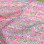 进口意大利荧光桃粉色粗花呢布料粗纺小香风外套专用服装面料纺织