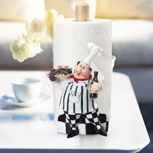 欧式厨房纸巾架立式创意餐厅用品免打孔餐巾卷纸巾架实木棒收纳架