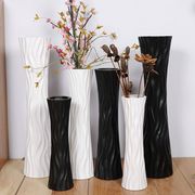陶瓷落地白色简约时尚，欧式现代创意客厅摆件干花，绢花大花瓶装饰品