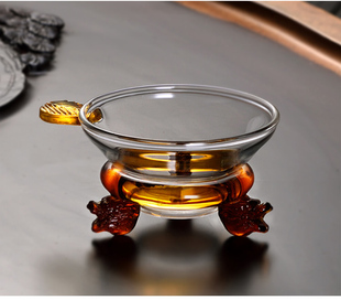 耐热玻璃茶壶茶漏透明玻璃功夫，茶具茶道配件，隔滤茶器过滤网茶具