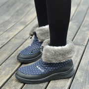 冬季加绒雪地靴女韩版时尚平跟短筒防滑雪地鞋女靴加厚保暖女鞋潮