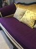 棉麻加厚防滑亚麻沙发垫紫高档沙发巾纯色简约沙发垫布艺四季