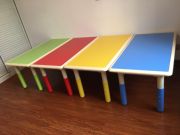 儿童塑料加厚可调节升降学生课桌椅成套，幼儿园升降长方形桌椅