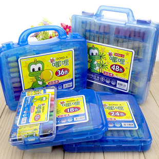 韩国东亚新嘟哩12色24色36色48色盒装儿童彩色蜡笔油画棒画画彩色