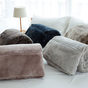 无印良品拉舍尔毛毯珊瑚绒床单，加厚法兰绒毯子单人午睡毯冬季纯色