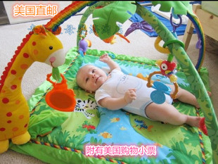 美国进口费雪fisherprice热带雨林婴幼，宝宝音乐健身架爬行游戏毯