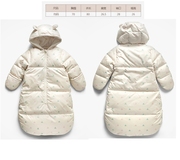 最秋冬宝宝印花羽绒长袖，带帽睡袋婴儿成长睡袋纸样