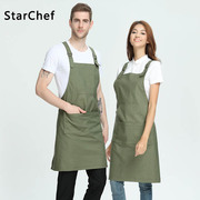 韩版时尚围裙餐厅厨房男女围腰厨师咖啡师美甲工作服围裙logo定制
