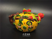 胶趾陶家居摆设装饰品创意摆件寿桃壶陶瓷工艺品