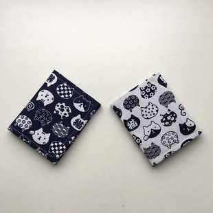 原创日式女式短款手工布艺钱包和风日系猫复古森女钱夹