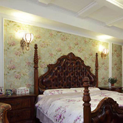 美式客厅电视背景墙壁灯单头 欧式卧室床头灯双头创意 仿古全铜灯