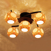 中式陶瓷吸顶灯卧室餐厅古典陶瓷铁艺客厅书房吸顶灯具灯饰灯