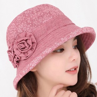 韩版女式盆帽防紫外线春夏天帽子全棉薄款遮阳帽可折叠宽沿太阳帽