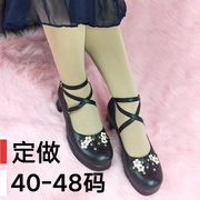 可爱jk制服日本伪娘学生学院，风鞋子女平跟尖头，变装用品平跟制服鞋