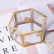 欧式珠宝饰品收纳盒发卡耳钉耳环首饰盒展示戒指玻璃伴手礼盒