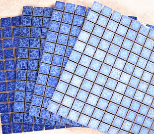佛山拼图陶瓷马赛克瓷砖游泳池水池鱼池专用砖25×25纯色厨卫地砖