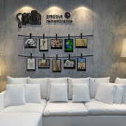 创意个性照片墙贴纸画3d立体相框客餐厅，沙发床头背景卧室墙面装饰