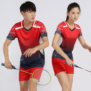 速干透气羽毛球服套装男女运动短款T恤衫排网乒乓球跑步训练衣服