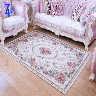 欧式客厅茶几地毯卧室床尾毯日式田园地毯床边毯韩式花朵茶几毯垫