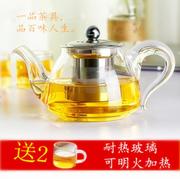 耐热玻璃茶壶电磁炉煮泡冲小号茶器花果茶壶透明过滤功夫茶具家用