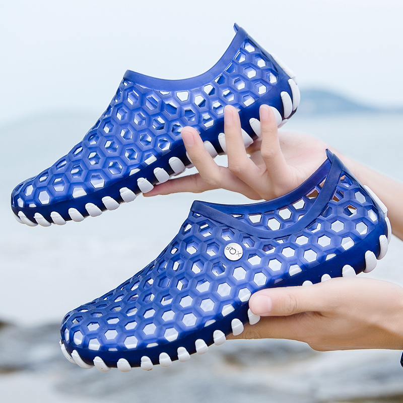 Giày yến sào mùa hè đế xuồng nam đế nhựa đi biển bộ chân Hàn Quốc phiên bản Hàn Quốc thoáng khí chống trượt hè 2019 mới - Sandal