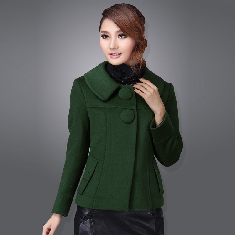 2013秋冬新款 <em>短款</em>修身<em>毛呢外套女</em>韩版<em>大码</em>羊