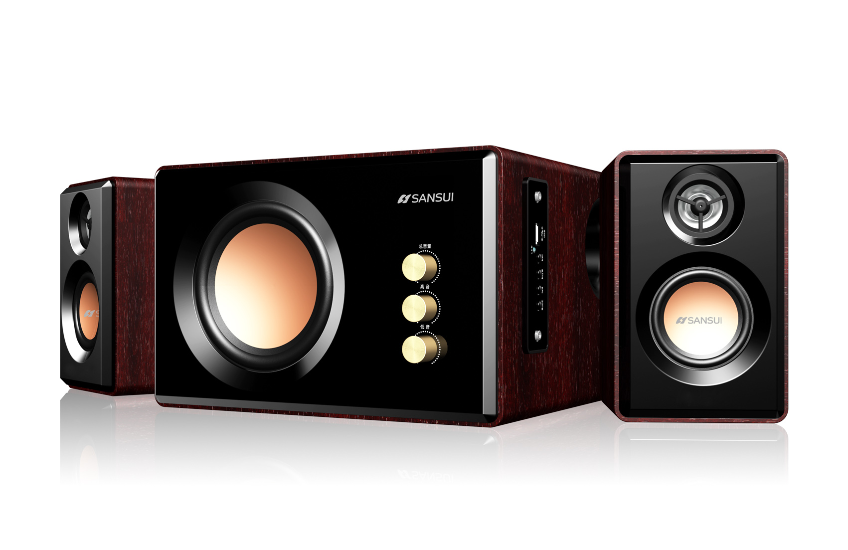 sansui山水音响 gs6000 32b u版2.1低音炮音箱usb电脑多媒体音箱