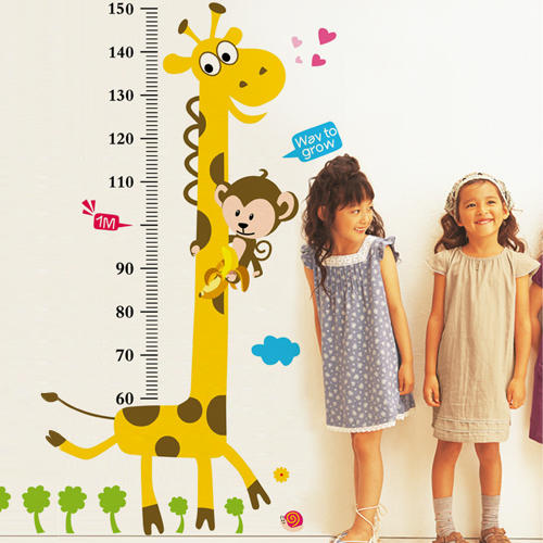 长颈鹿 小鹿儿童房身高贴 身高标尺 客厅卧室幼