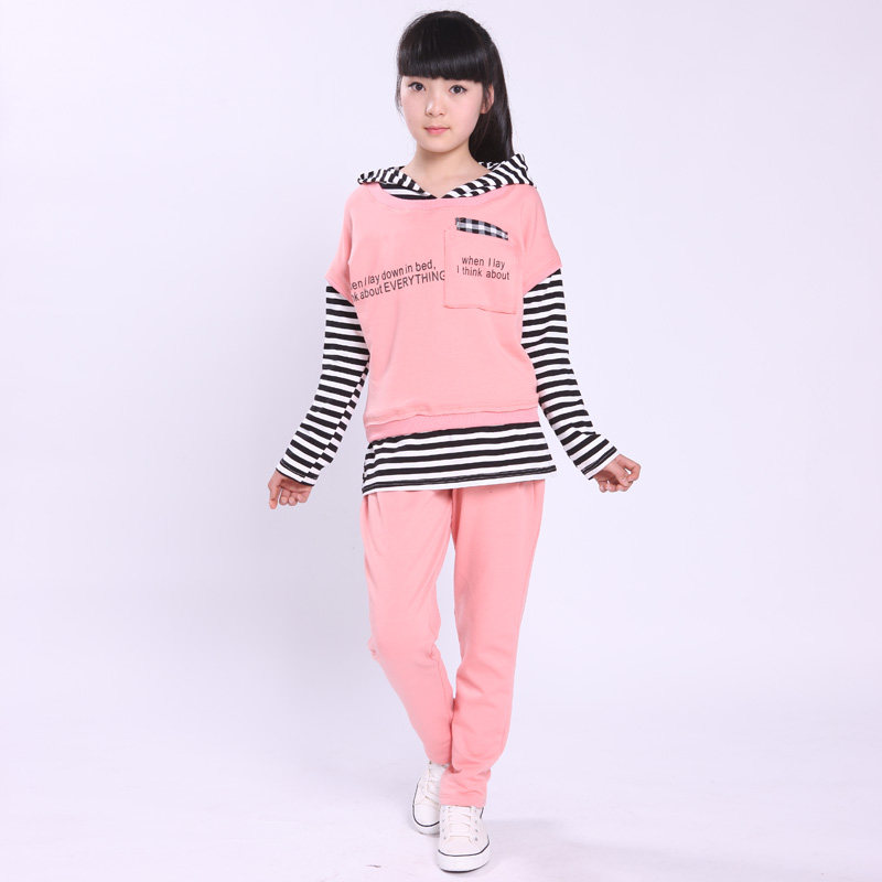 大女童装运动套装2014新款春装<em>初中</em>生<em>女孩衣</em>