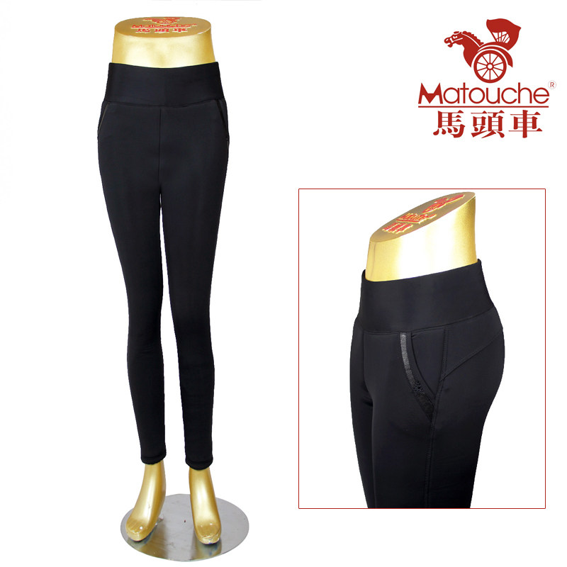 <em>马头车</em>正品<em>保暖裤女士</em>加绒加厚金貂绒感高腰收
