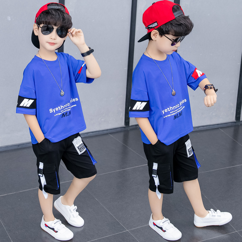 Quần áo bé trai cho bé trai mùa hè 2020 phong cách hè mới đẹp trai thể thao ngắn tay phiên bản Hàn Quốc của con lớn thủy triều - Phù hợp với trẻ em