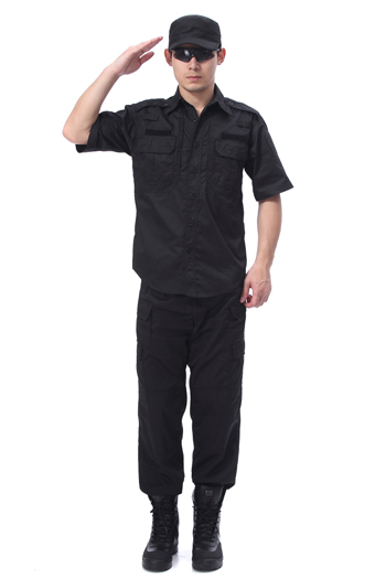 最新款作训服 黑色安保特勤 单位统一着装半袖