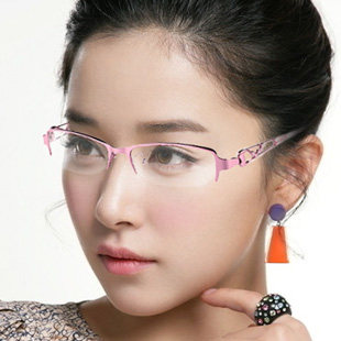 配近视眼镜<em>成品 女士</em>镂空花纹眼镜框 半框眼镜