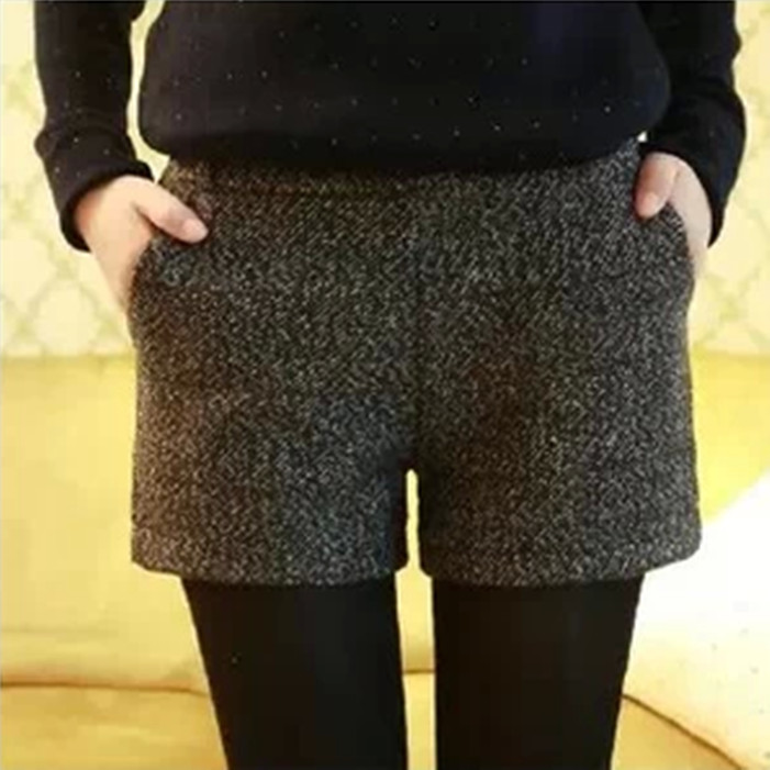 2013<em>冬装</em>新款韩版女装短裤 <em>毛呢短裤</em>松紧腰加