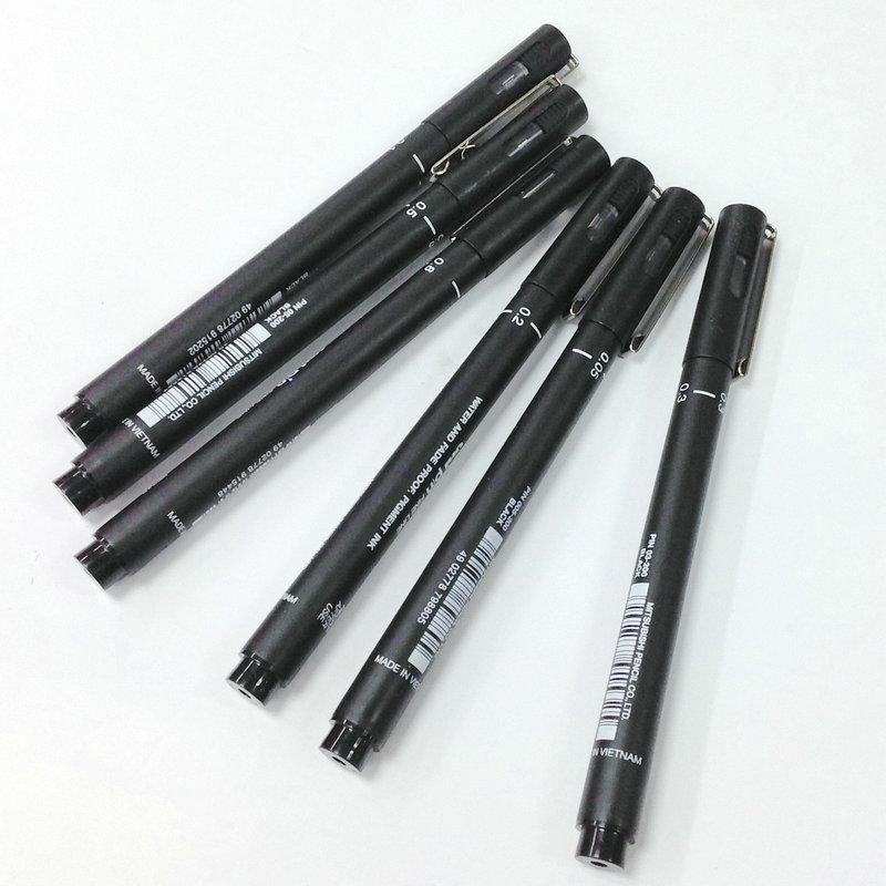 正品日本三菱针管笔勾线绘画专用素描笔多种规